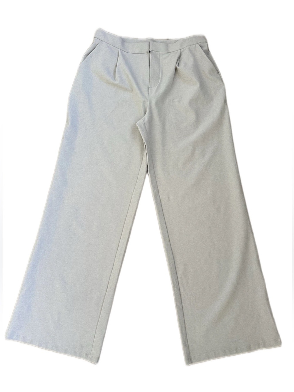 Vuori Elevation Trouser Women’s Large Ecru Heather Wide Leg Pants 32” Inseam - Picture 4 of 12